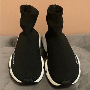 Balenciaga Women’s Black and White Sock Sneakers